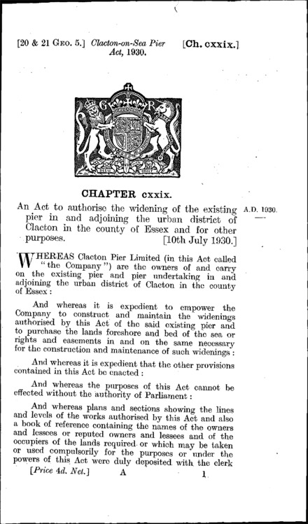 Clacton-on-Sea Pier Act 1930