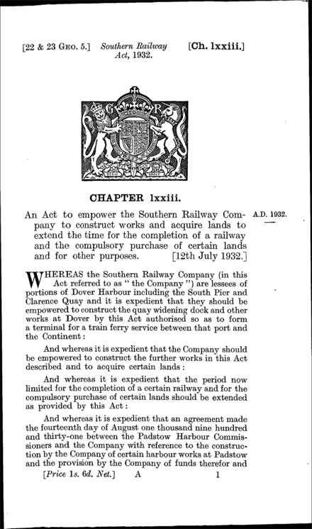 Southern Railway Act 1932