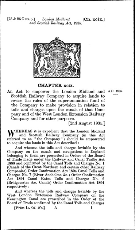 London, Midland and Scottish Railway Act 1935