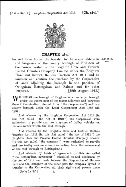 Brighton Corporation Act 1913