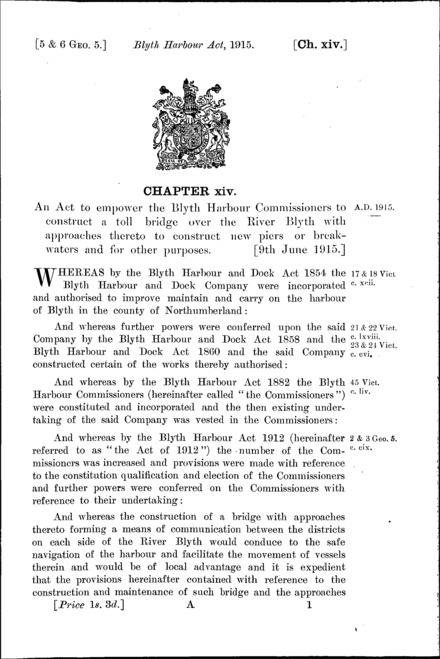 Blyth Harbour Act 1915