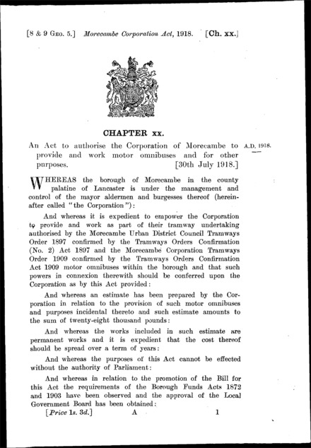 Morecambe Corporation Act 1918