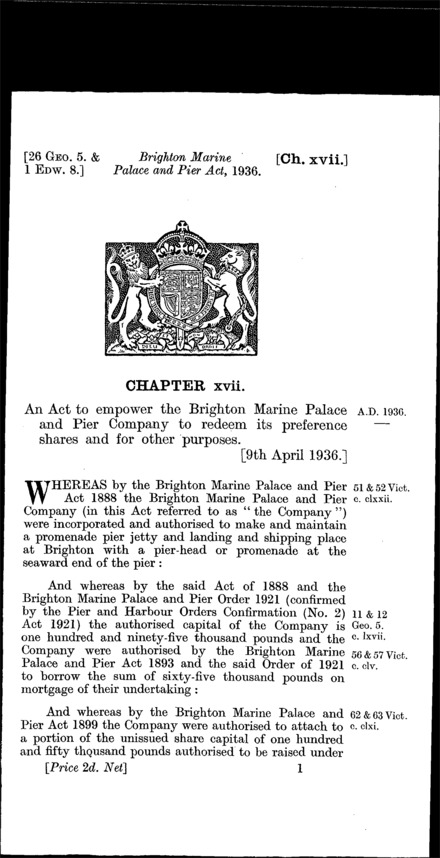 Brighton Marine Palace and Pier Act 1936