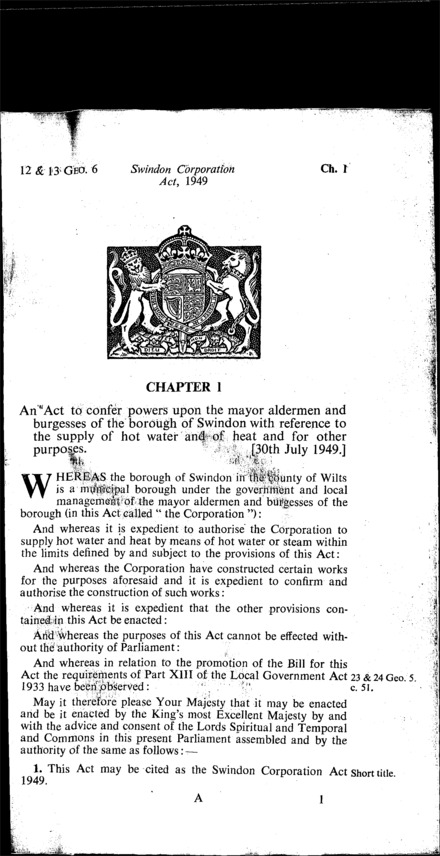 Swindon Corporation Act 1949