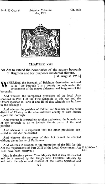 Brighton Extension Act 1951