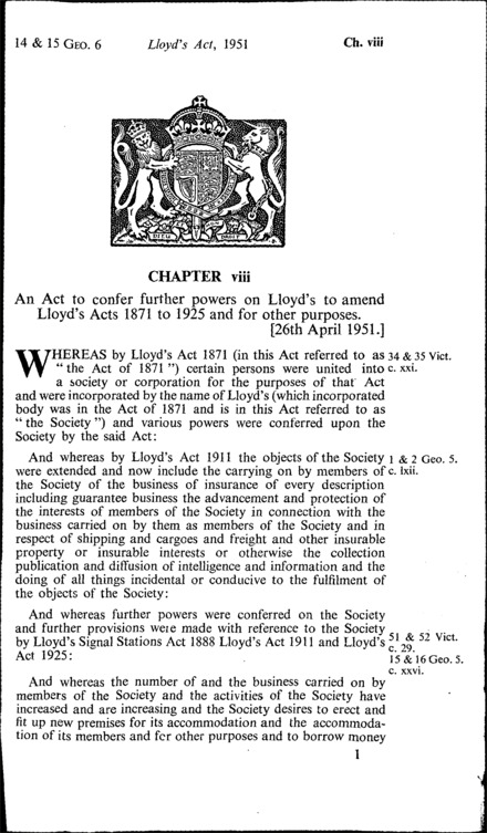 Lloyd's Act 1951