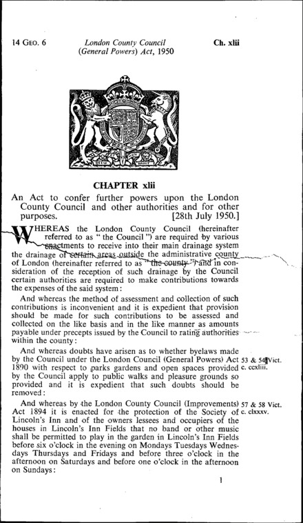 London County Council (General Powers) Act 1950