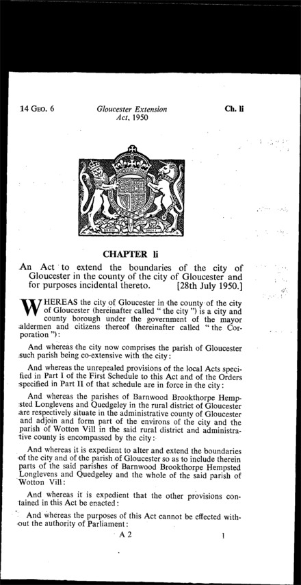 Gloucester Extension Act 1950