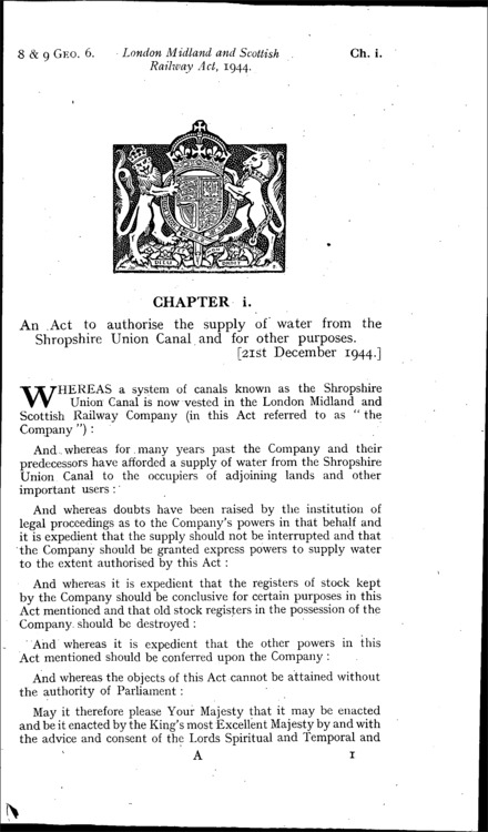 London, Midland and Scottish Railway Act 1944