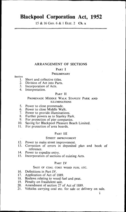 Blackpool Corporation Act 1952