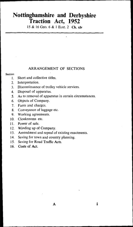Nottingham and Derbyshire Traction Act 1952