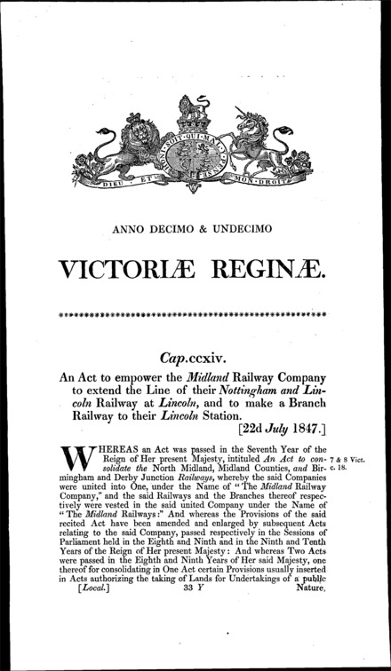Midland Railway Act 1847