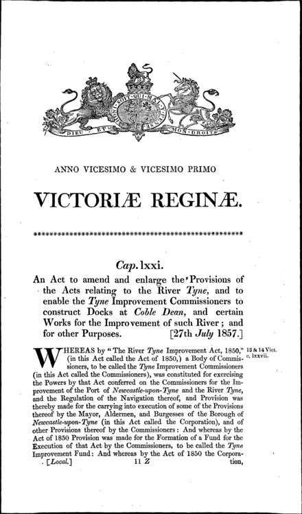 Tyne Improvement Act 1857