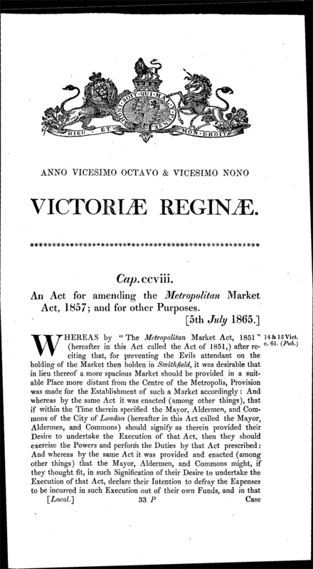 Metropolitan Market Act 1865