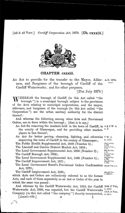 Cardiff Corporation Act 1879