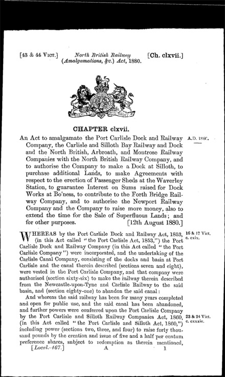 North British Railway (Amalgamations, &c.) Act 1880