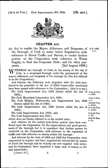 Cork Improvement Act 1880