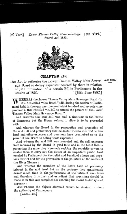 Lower Thames Valley Main Sewerage Board Act 1882