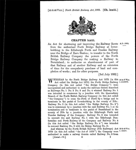 North British Railway Act 1882