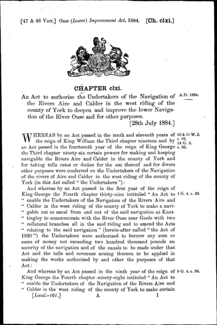 Ouse (Lower) Improvement Act 1884