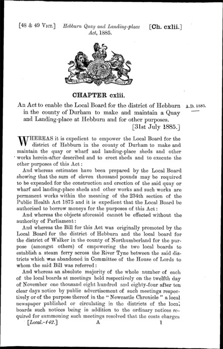 Hebburn Quay and Landing-Place Act 1885