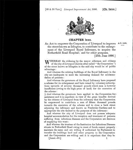 Liverpool Improvement Act 1886