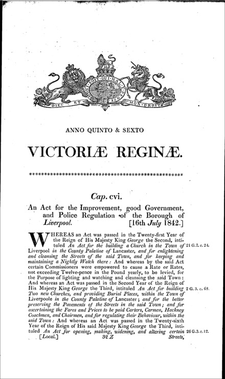 Liverpool Improvement Act 1842