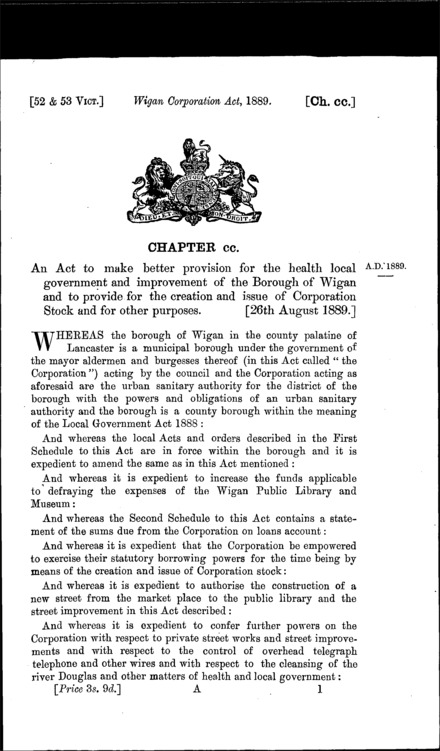 Wigan Corporation Act 1889