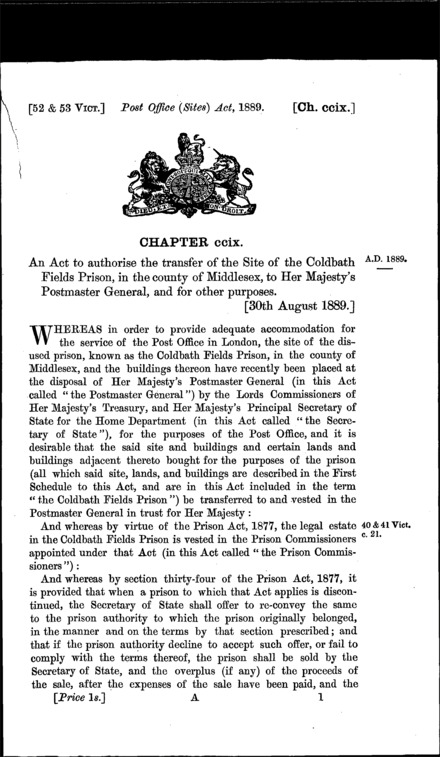 Post Office (Sites) Act 1889