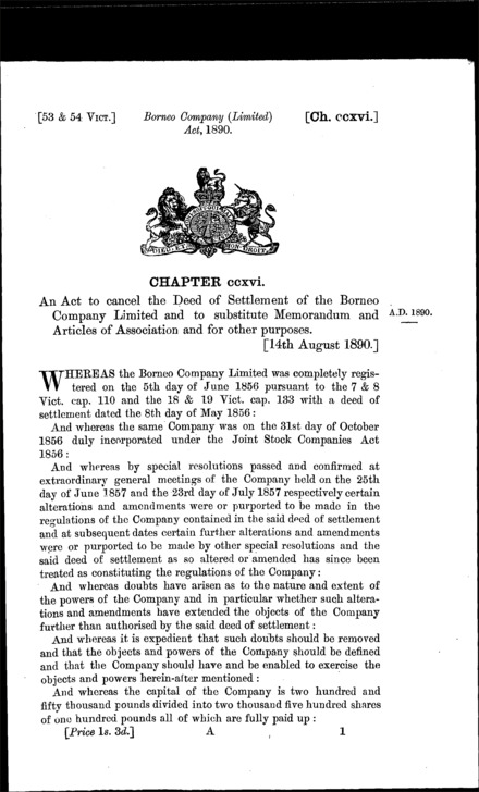 Borneo Company Act 1890