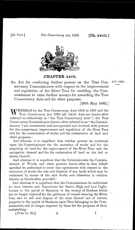 Tees Conservancy Act 1892