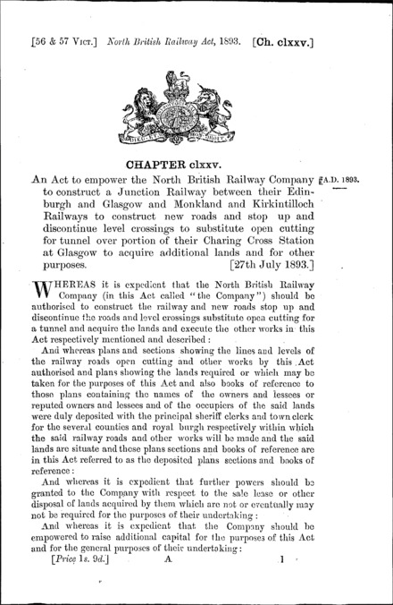 North British Railway Act 1893
