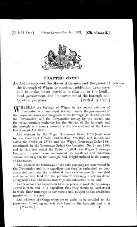 Wigan Corporation Act 1893