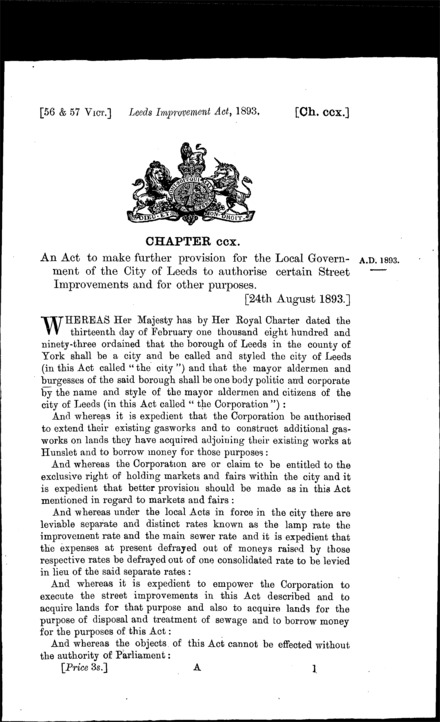 Leeds Improvement Act 1893