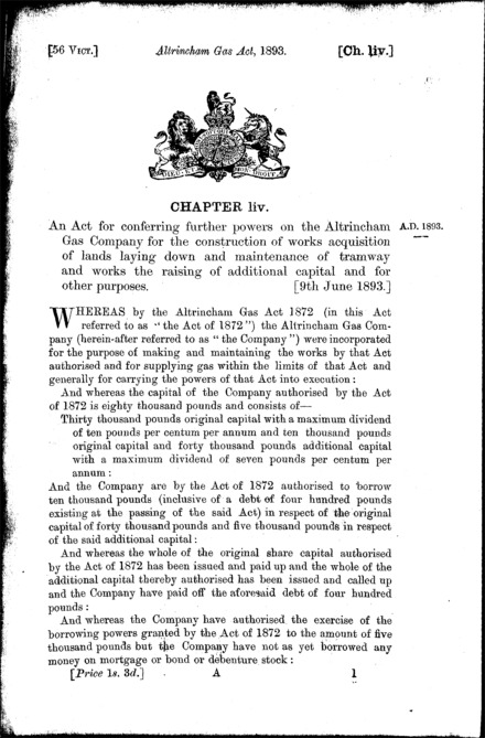 Altrincham Gas Act 1893