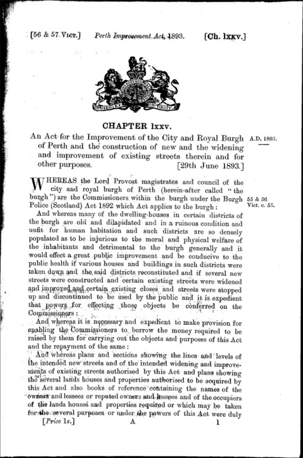 Perth Improvement Act 1893
