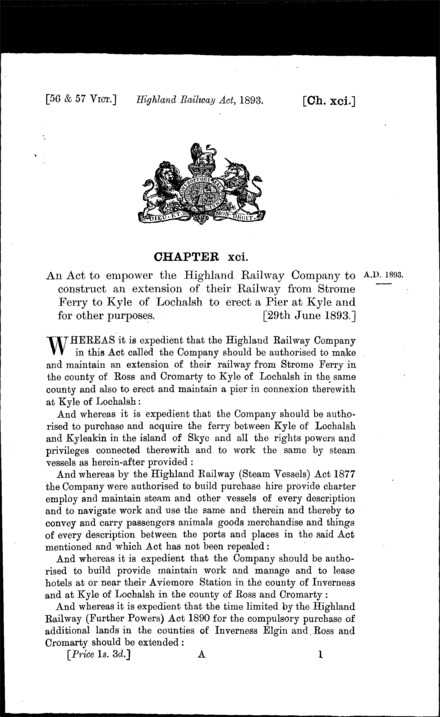 Highland Railway Act 1893