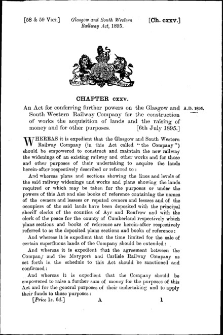 Glasgow and South Western Railway Act 1895