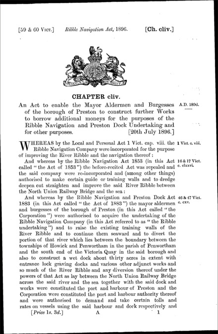 Ribble Navigation Act 1896