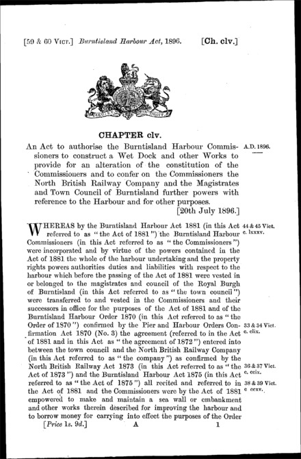 Burntisland Harbour Act 1896