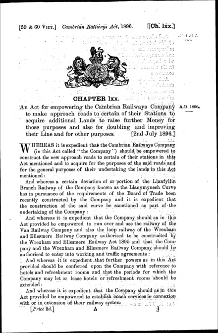 Cambrian Railways Act 1896