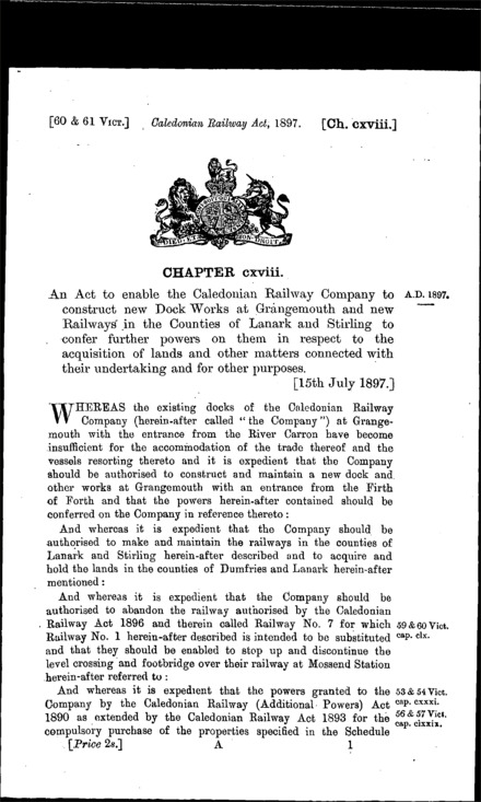 Caledonian Railway Act 1897