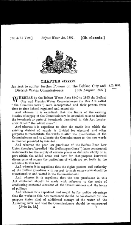 Belfast Water Act 1897