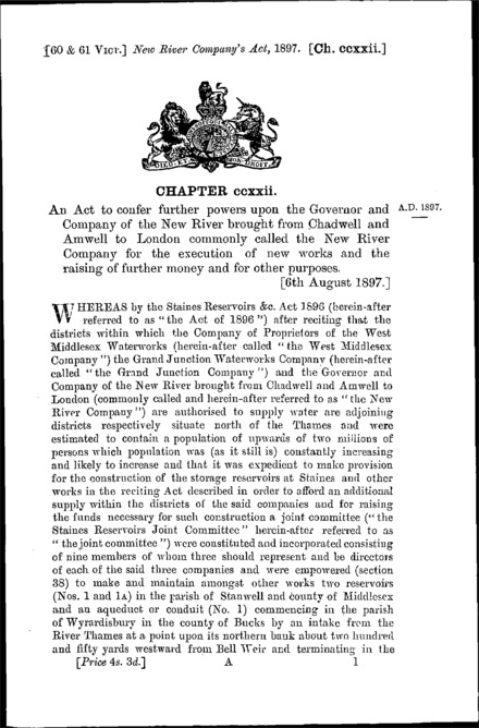 New River Company Act 1897
