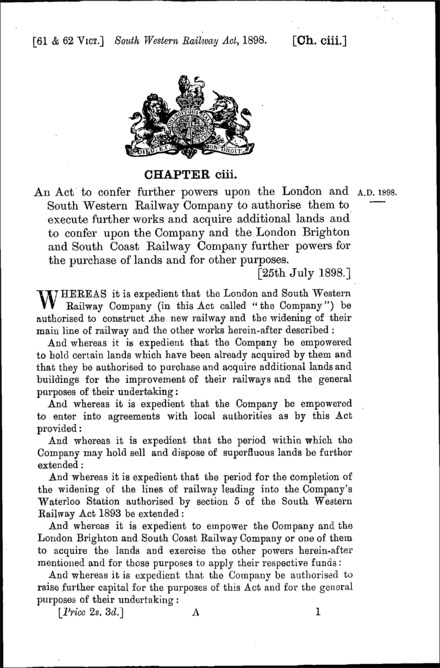 South Western Railway Act 1898