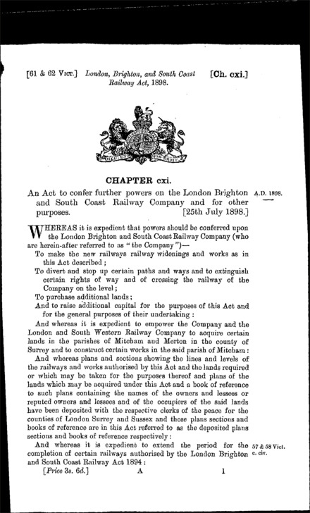 London, Brighton and South Coast Railway Act 1898