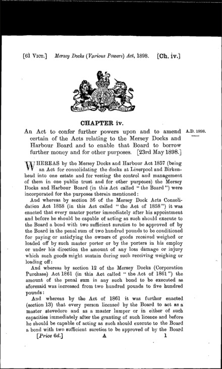 Mersey Docks (Various Powers) Act 1898
