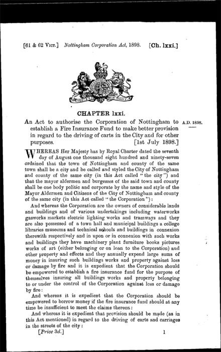 Nottingham Corporation Act 1898