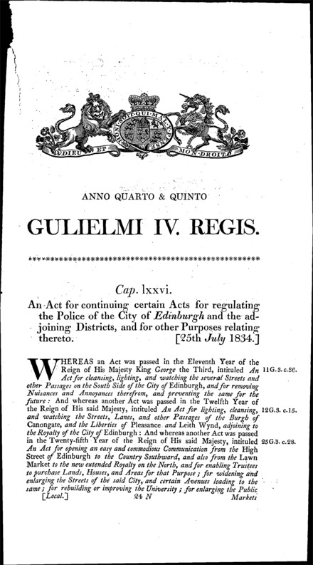 Edinburgh Improvement Act 1834