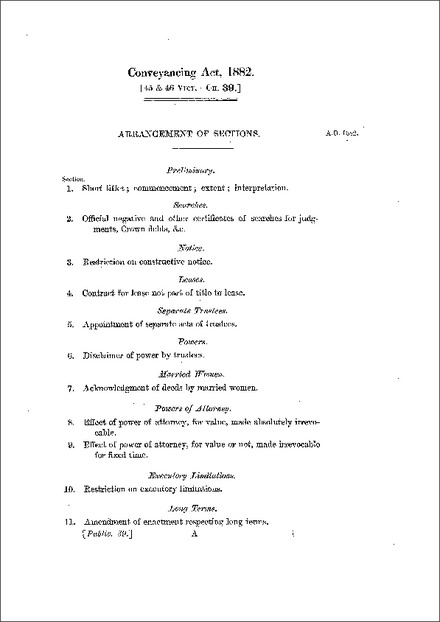 Conveyancing Act 1882